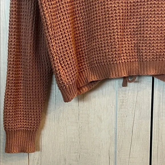 Sincerely Jules V-Neck Sweater - Warm Brown Knit Ballerina Sweater - Picture 5 of 6